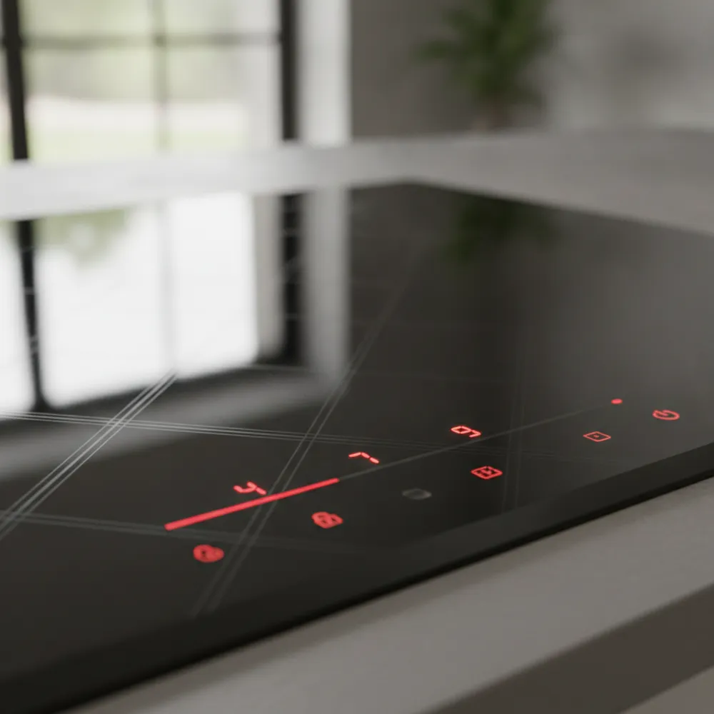Bosch induction cooktop touch control panel close up