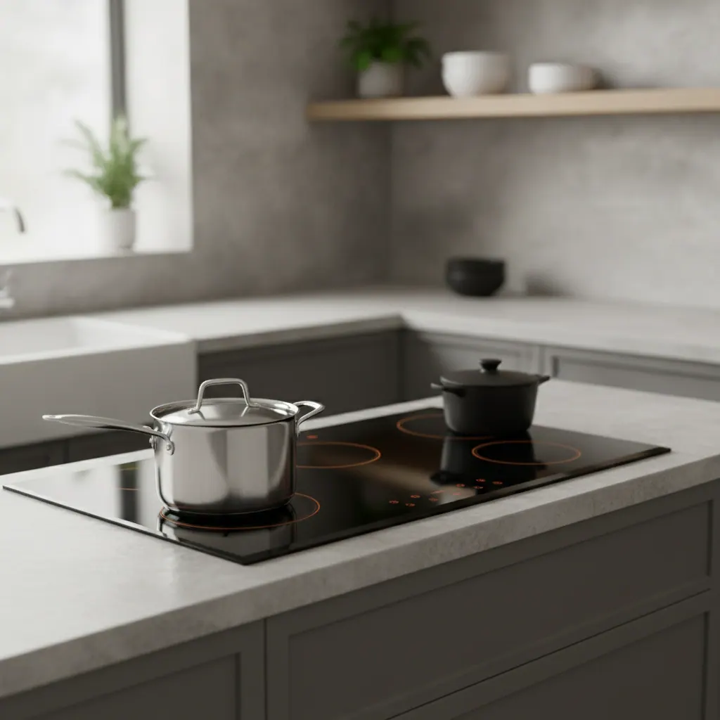 Empava 36-inch induction cooktop with five zones installed in a modern budget kitchen