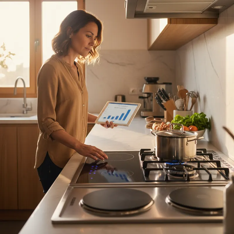 Induction vs Gas vs Electric cooktop comparison — example
