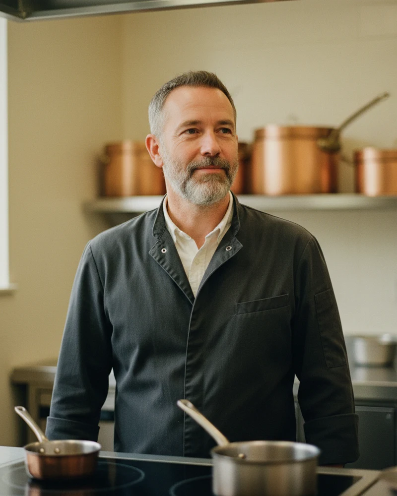 Marc Delauney, editor of Cooktop Hunter, in his Montréal test kitchen
