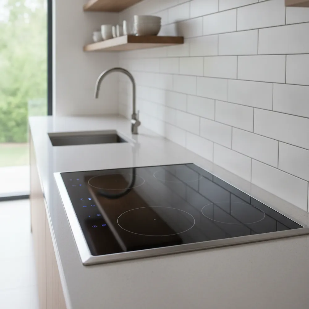 Wolf induction cooktop installed in a modern kitchen